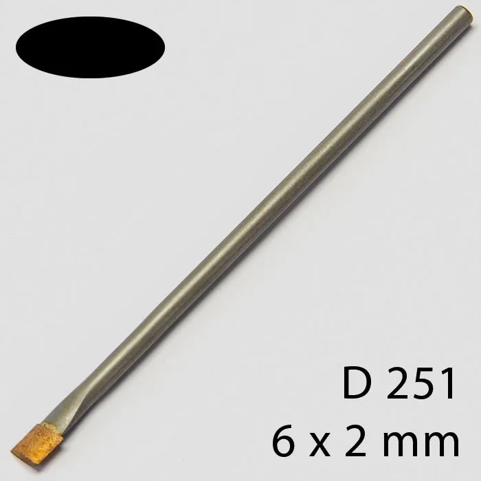 Specjalny pilnik z spieku diamentowego, owal 6 x 2 mm