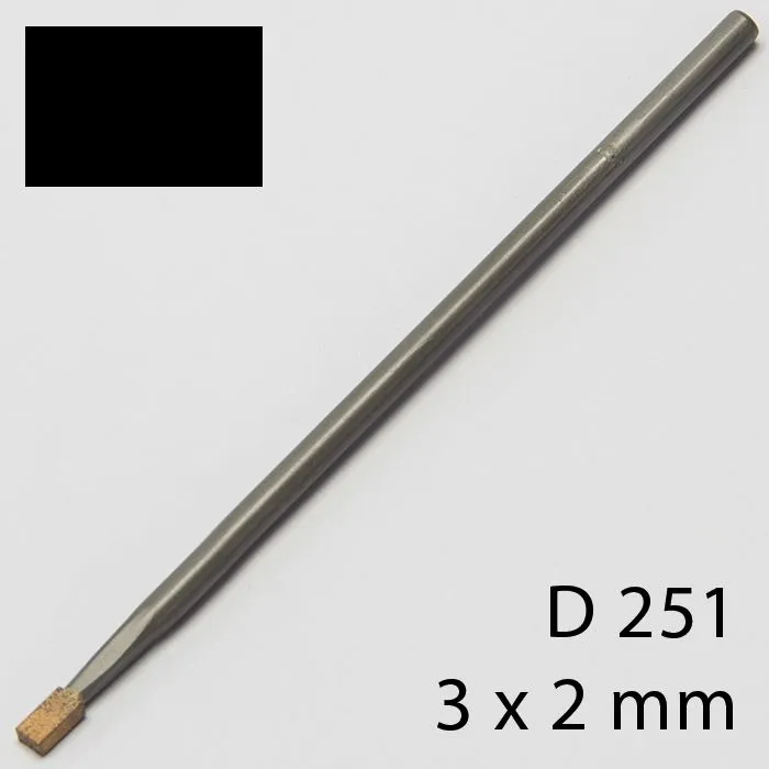 Specjalny pilnik z spieku diamentowego, prostokąt 3 x 2 mm