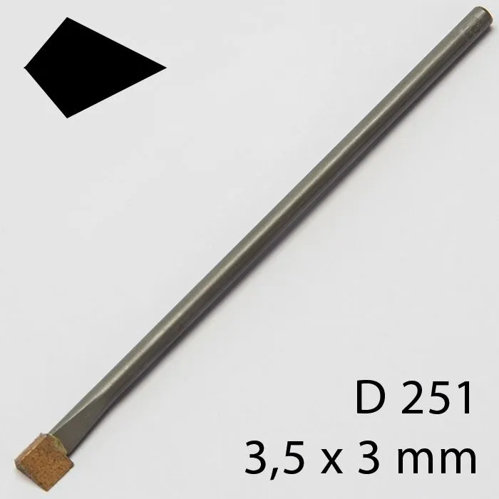 Specjalny pilnik z spieku diamentowego, wielokąt 3,5 x 3 mm