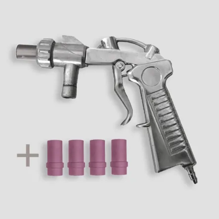 Pistolet do piaskowania PDP z dyszą widiową (rozmiar do wyboru)+ zestaw 4 dysz ceramicznych