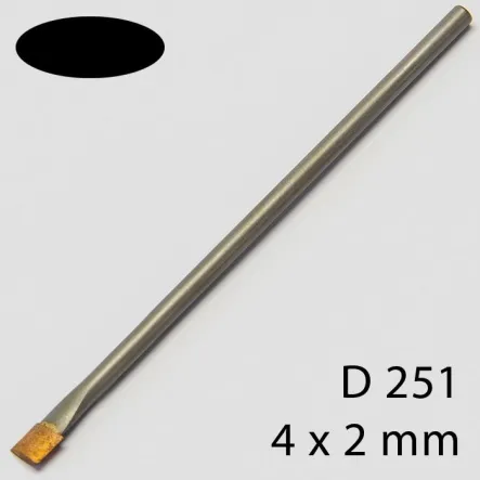 Specjalny pilnik z spieku diamentowego, owal 4 x 2 mm