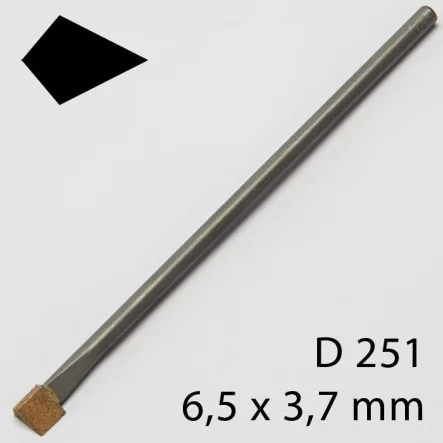 Specjalny pilnik z spieku diamentowego, wielokąt 6,5 x 3,7 mm
