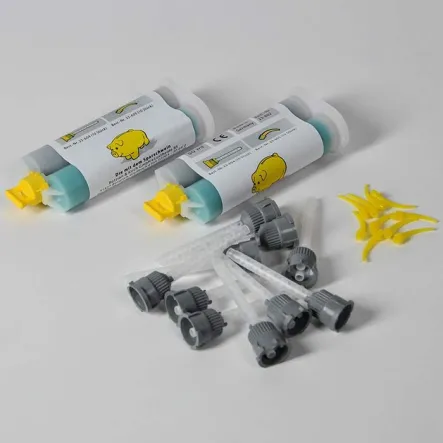 piggy®Silicone, 2 x 50 ml w komplecie z 10 końcówkami mieszającymi i 10 nasadkami